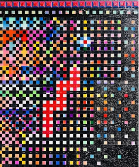 Figure 2: Yu Chih-Han, ‘Level.05’, ‘Snake’ series, acrylic, 116.5x91 cm, 2023, photographed (close-up) by the author.