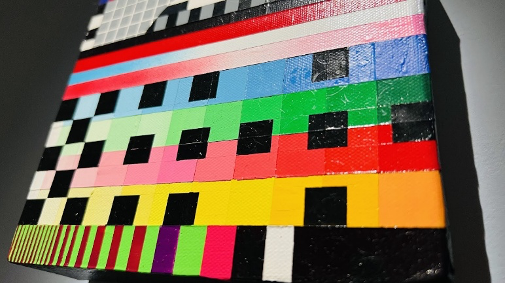 Figure 3: Yu Chih-Han, ‘Pixel.02’, acrylic, 16x16 cm, 2023, photographed (close-up) by the author.