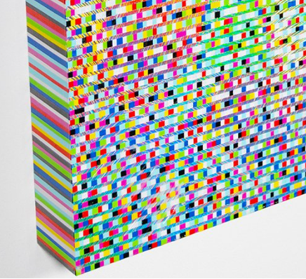 Figure 6: Justin Armstrong, ‘Pixel Impressions’, acrylic and holographic vinyl, 40.64x30.48x5.08 cm, 2024, source: artist’s official website.