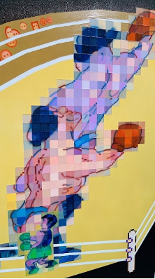 Figure 8: Yu Chih-Han, ‘Round 4’, acrylic, 180x105 cm, 2024, photographed (close-up) by the author.